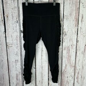 ATHLETA Mesh Me Up 7/8 Tight Black Size Large Buttery Soft Powervita High Rise